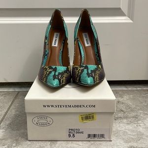 Steve Madden multi colored snake heels